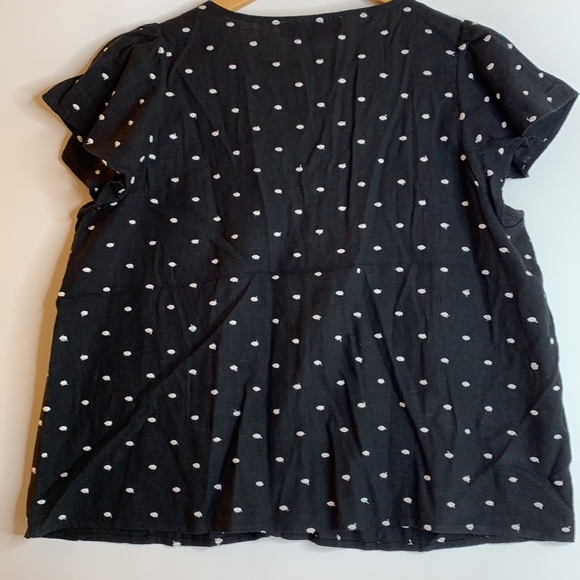 Loft Women’s Black and White Embroidered Dot Shirt - Picture 6 of 11